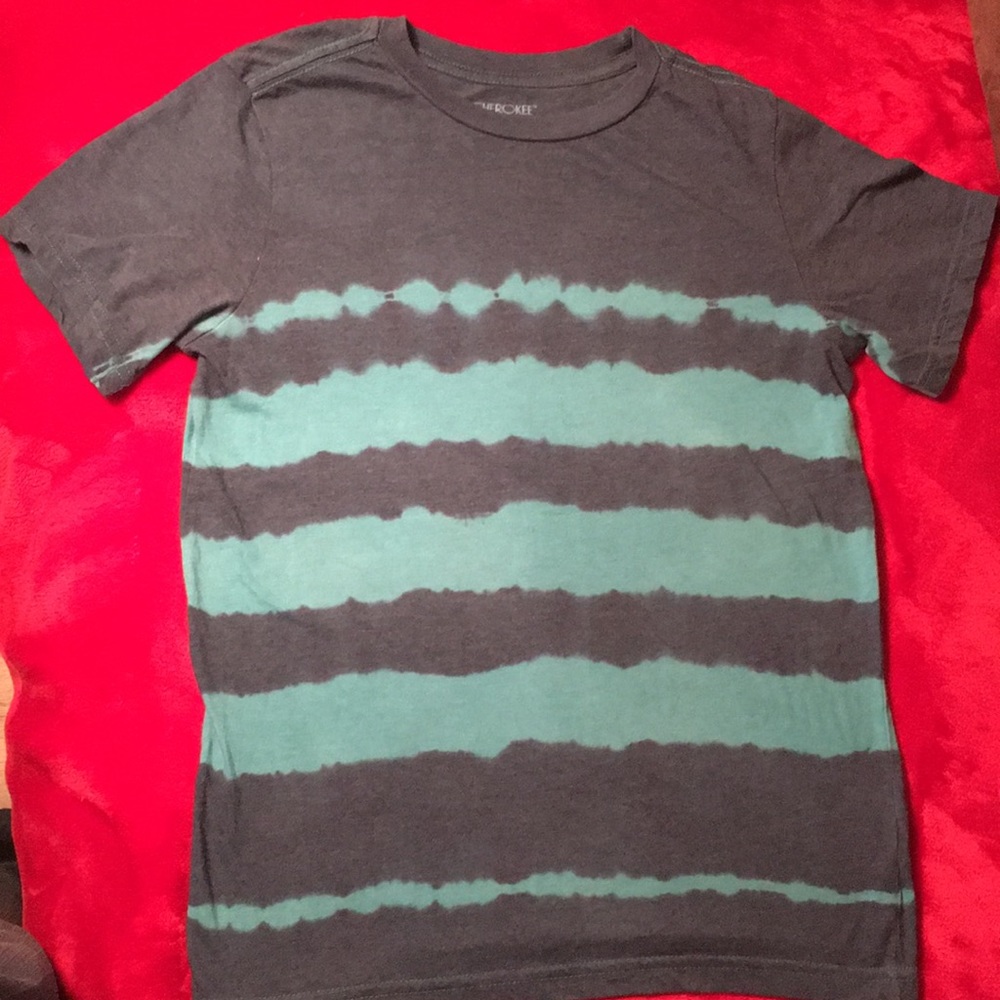 Boys M Cherokee striped tie-dye short sleeve tee